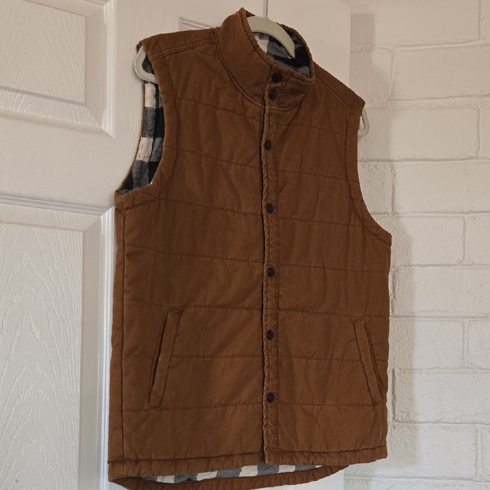 Union Men's Brown Quilted Vest Jacket Size Medium - Picture 2 of 6